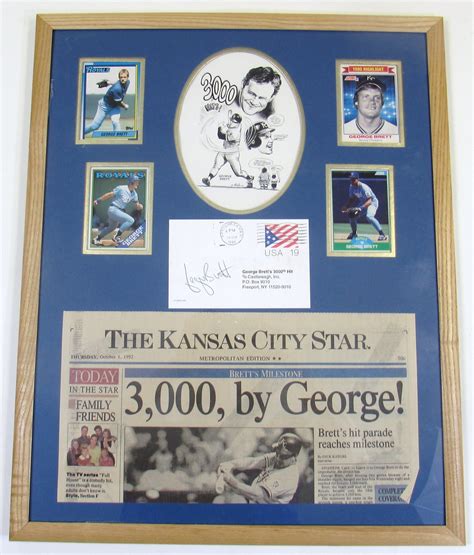 Lot Detail Framed George Brett Signed 3000th Hit Collage