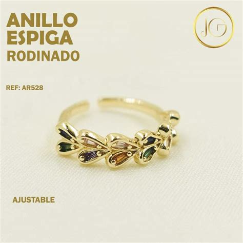 Anillo Rodinado Ajustable Espiga Bisuteria Jg