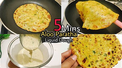 Aloo Paratha Recipe With Liquid Dough No Rolling No Kneading Aloo