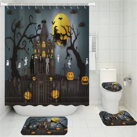 Juego De Cortinas De Ba O Y Ducha De Halloween Cm X Meses