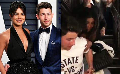 Video Priyanka Chopra Almost Falls But Husband Nick Jonas Comes To Her