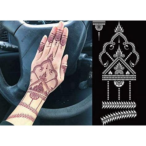 Divawoo 12 Sheet Henna Tattoo Stencils Hand Temporary Tattoo Stickers