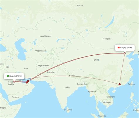 All Flight Routes From Beijing To Riyadh Pek To Ruh Flight Routes