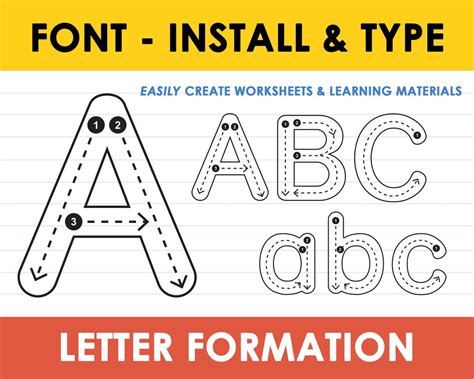 School Font Writing Practice Tracing Font Preschool Learning