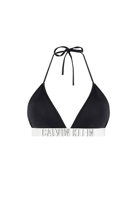 Bikini Top FIXED TRIANGLE RP Calvin Klein Swimwear Black Gomez Pl En