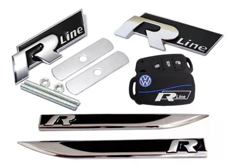 Kit 4 Emblemas Rline Capa Chave Golf Jetta Tiguan Polo Fox Frete grátis