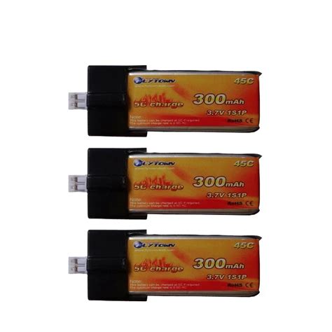 3PCS Flytown 300mAh 3 7V 45C 90C Lipo Battery With PH2 0 Plug For