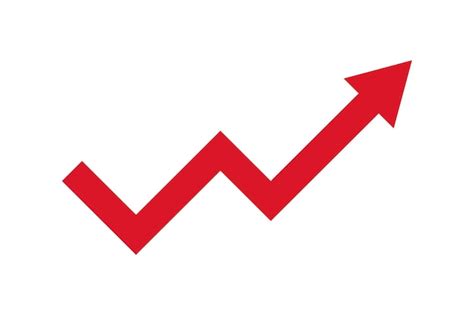 Gráfico de crecimiento de flecha roja alineación icona de flecha