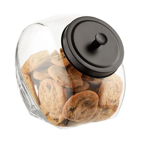 1 Gal Glass Slant Jar With Matte Black Lid The Container Store Airtight Food Containers Food