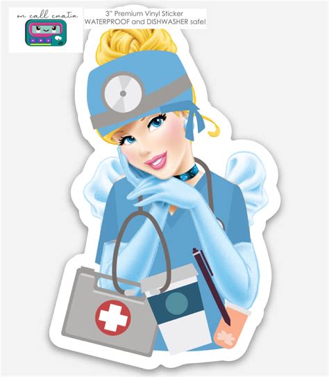 Princess Sticker Cinderella Nurse Sticker Physician Assistant