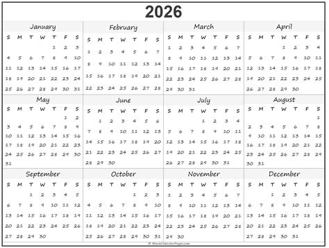 2026 Calendar