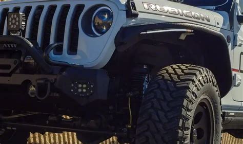 Jeep Gladiator Aluminum Front Fender Flares with LED Lights; Textured Black (20-24 Jeep ...