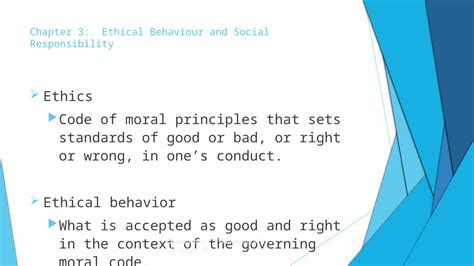 PPTX Chapter 3 Ethical Behaviour And Social Responsibility Ethics