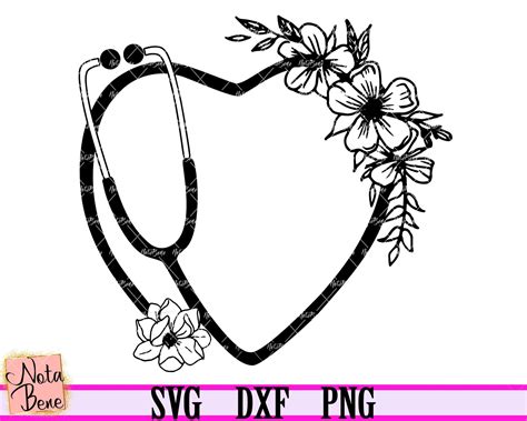 Floral Stethoscope Svg Nurse Svg Nursing Life Svg Nurse Crew Etsy