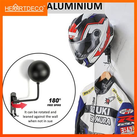 Motorcycle Helmet Holder Motorcycle Helmet Rack Wall Mount Metal Helmet Holder 180° Rotation