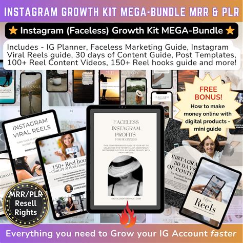 instagram faceless growth kit mega bundle faceless instagram mini