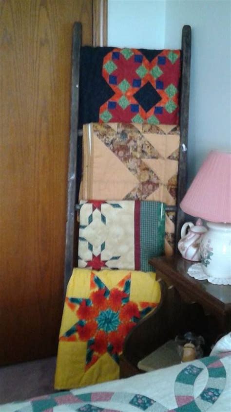 Old Ladders Make A Great Quilt Blank Holder Old Ladder Quilts Blanket