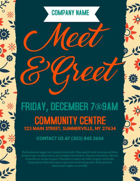 Meet And Greet Flyer Template Postermywall