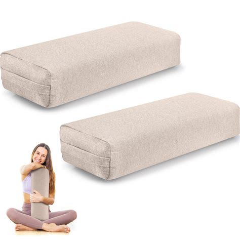 Wesiti 2 Pack Yoga Bolster Pillows For Restorative Yoga 25 X 13 4 Meditation Yoga Sitting