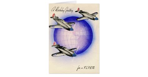 Birthday Wishes For A Pilot Vintage Card Zazzle