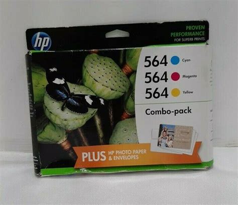 HP 564 Color Ink Cartridge Set B3B33FN Genuine Photo Paper Combo Date ...