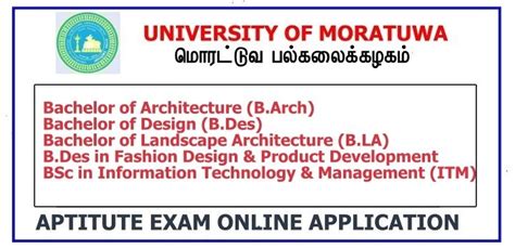 University Of Moratuwa Aptitude Test Application 2023 Ugc Ceylon Vacancy