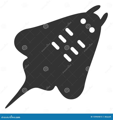 Vector Stingray Icon Under The Sea Illustration With Cute Funny Ray