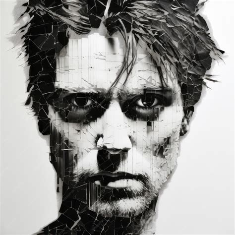 Premium Photo | Broken Glass Portrait A Pop Artinspired Image In Black