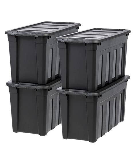 Iris Usa 31 Gallon Heavy Duty Storage Plastic Bin Tote Container Black