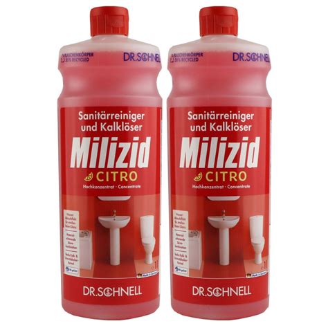 Dr Schnell Milizid Citro 2 x 1 Liter Sanitärreiniger und Kalklöser Set