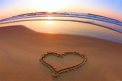 Love Heart On The Beach With Beautiful Sunset Photos Portfolio