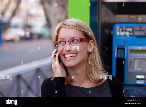 Woman Talking On The Phone Stock Photo Alamy