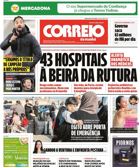 Capa Correio da Manhã 2 novembro 2023 capasjornais pt