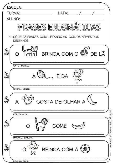 Atividade Pronta Frases Enigm Ticas Atividades Jardim