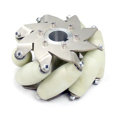 6 Inch Nexus Robot Stainless Steel Mecanum Wheels With 8 PU Rollers