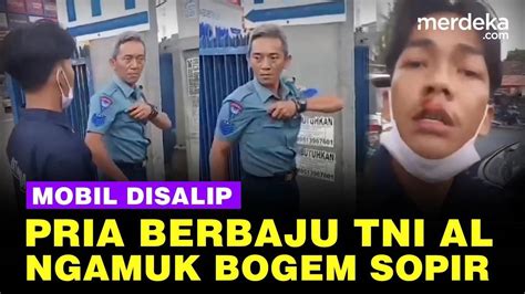 Pria Berseragam TNI AL Diduga Ngamuk Bogem Sopir Pikap Kesal Mobilnya