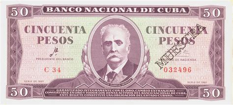 1961 Cuba 50 Pesos Specimen Che Guevara Signature Crispy Unc