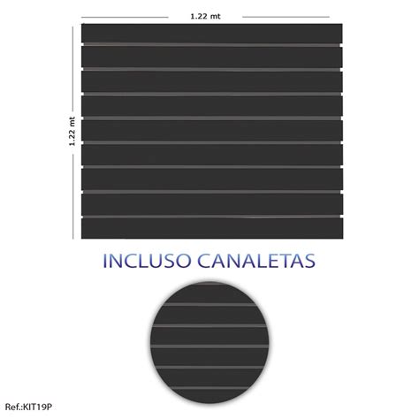 Painel Canaletado Preto 1 22 X 1 22 Canaletas Pretas Submarino