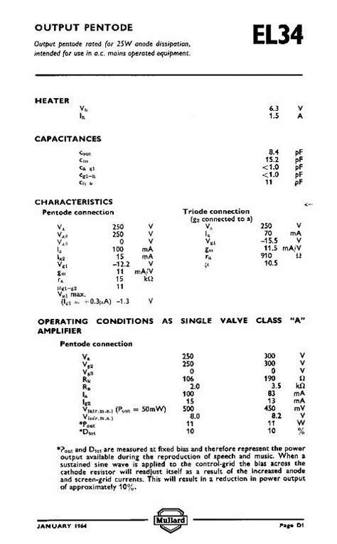 PDF EL34 Frank S Electron Tube Data Sheets Title EL34 Author