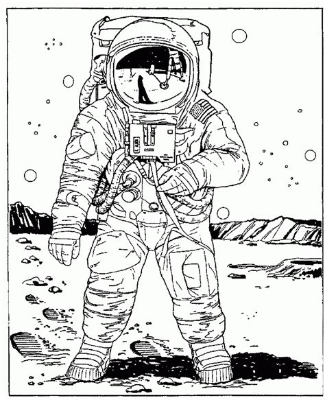 Astronaut Outer Space Coloring Page Coloring Home