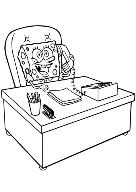 Spongebob Director Of Krusty Krab Coloring Page Color Luna Easy