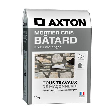 Mortier bâtard gris AXTON 10 kg Leroy Merlin