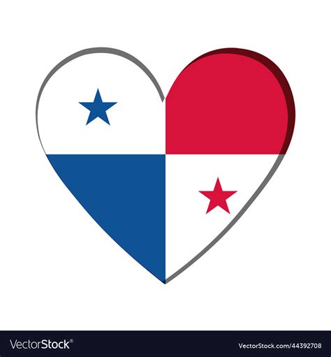 Isolated Heart Shape With The Flag Of Panama Vector Image