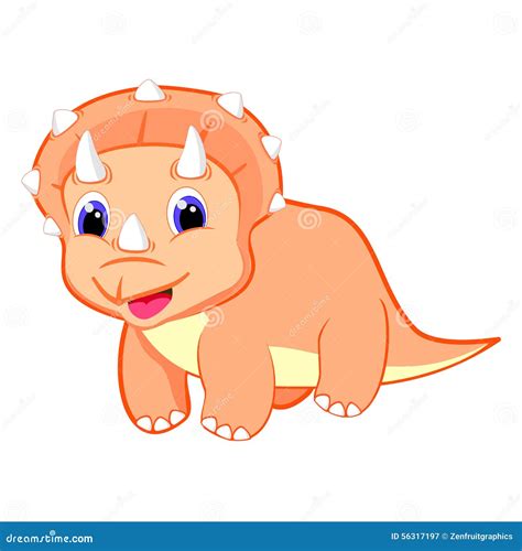 Cute Baby Triceratops Dinosaur Vector Illustration Stock Vector