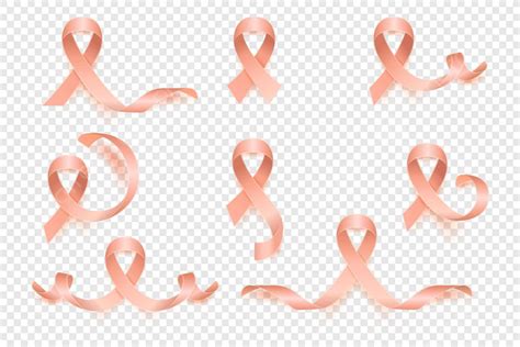 Realistic 3d Peach Cancer Ribbon For Uti Awareness Vector, Illustration ...