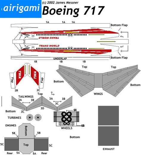 Airigami TWA 717 Paper Airplane Model