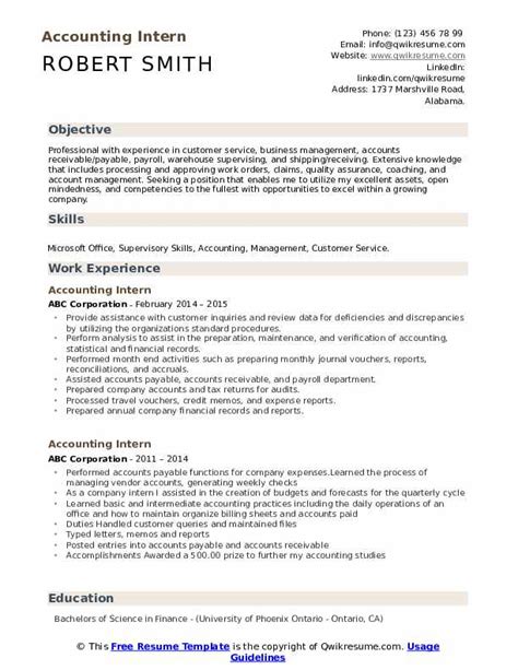 10 Accounting Intern Resume Samples Templates For 2025