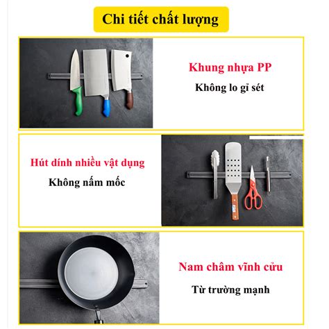 Thanh nam châm treo dao kéo dụng cụ 33cm và 50cm Anshin Việt nam