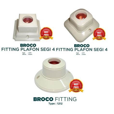 Jual Fiting Fitting Plafon Broco Bulat Putih Kotak 1210 Bulat 1212 Oval