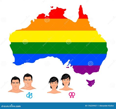 Lgbt Flag In Contour Of Map Australia Stock Vector Illustration Of Background Adopt 176229457